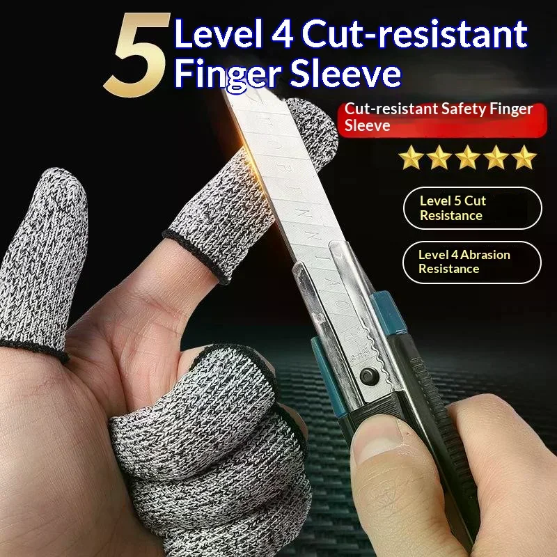 10Pcs Level 5 Cut Resistant Finger Guards High-Strength Flexible Safety Cover for Metal Working Vegetable Cutting Jobs