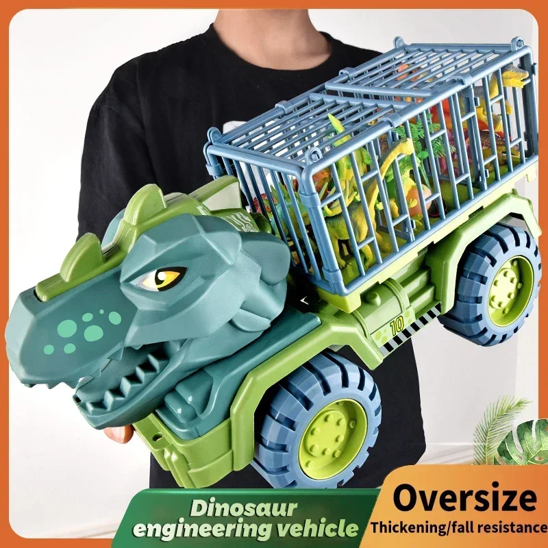 New Car Toy Dinosaurs Transport Car Dinosaur Carrier Truck Indominus Rex Jurassic World Dinosaurs Toys Christmas Gifts For Kids