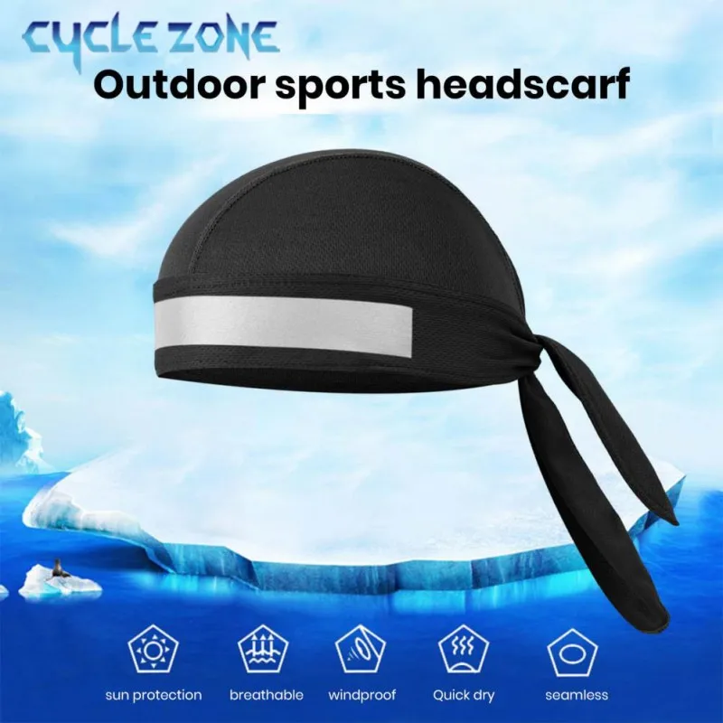 

Reflective Strap Cycling Cap Bicycle Sweat-wicking Cap Quick-dry Pirate Hat MTB Bike Headscarf for Outdoor Sports Motorcycling