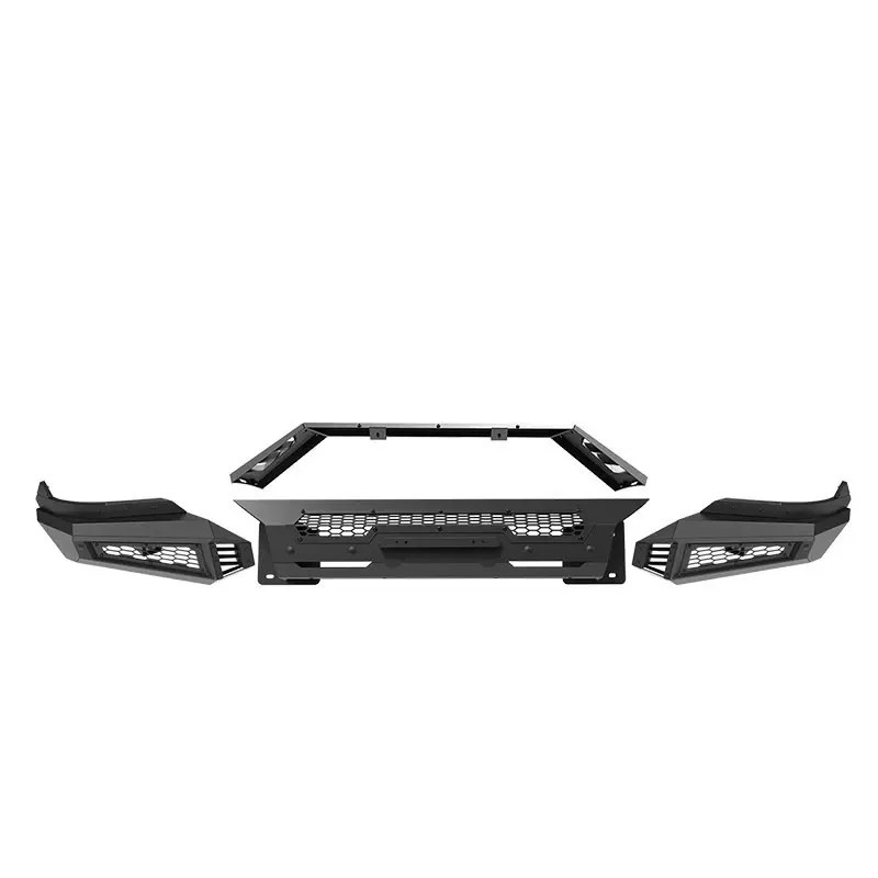 

Factory Hot Selling shark gill-liked assembly 3 piece combined pickup front bumper with bull bar