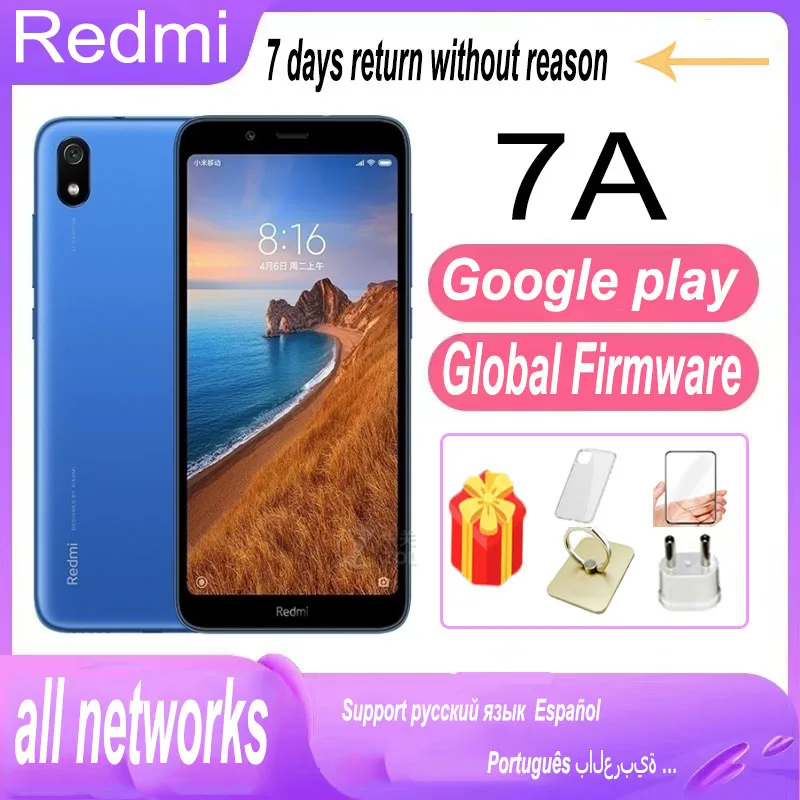 Xiaomi-Smartphone Redmi 7A, firmware Global, 3G, 32G, Snapdragon™Teléfono usado 439 4000mAh 12MP 5,45"