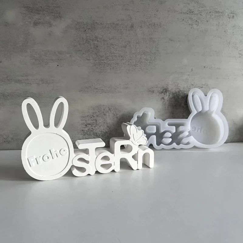 Ostern Brief Ornament Silikon Form DIY Gips Zement Epoxidharz Ton Form handgemachte Kerze Handwerk machen für Home Decor