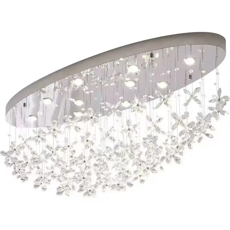 Postmodern Blue Rectangle Crystal Creative designer light chandelier, lustre Suitable for Dining room luminaire