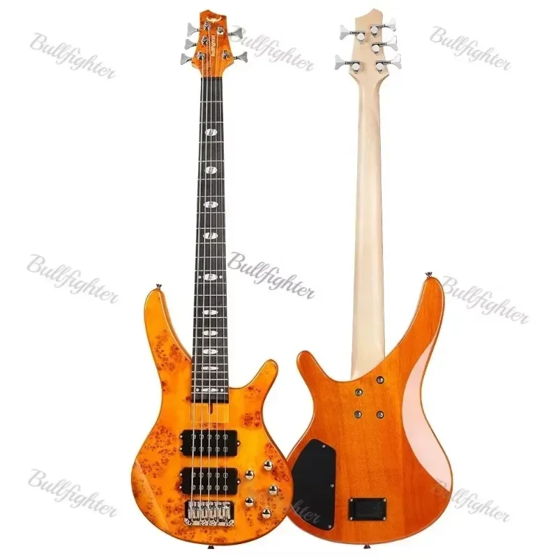 High Grade 4/ 5 Strings Maple Burl Top Solid Body Guitare Bass Kit Affordable Fashion Active Electric Bass Guitar view 4