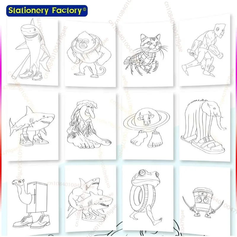كتب التلوين الإيطالية Brainrot أنيمي لعبة تونغ تونغ صحور تلوين الرسومات القرطاسية مضحك Tralalelo عصا أرقام هدية