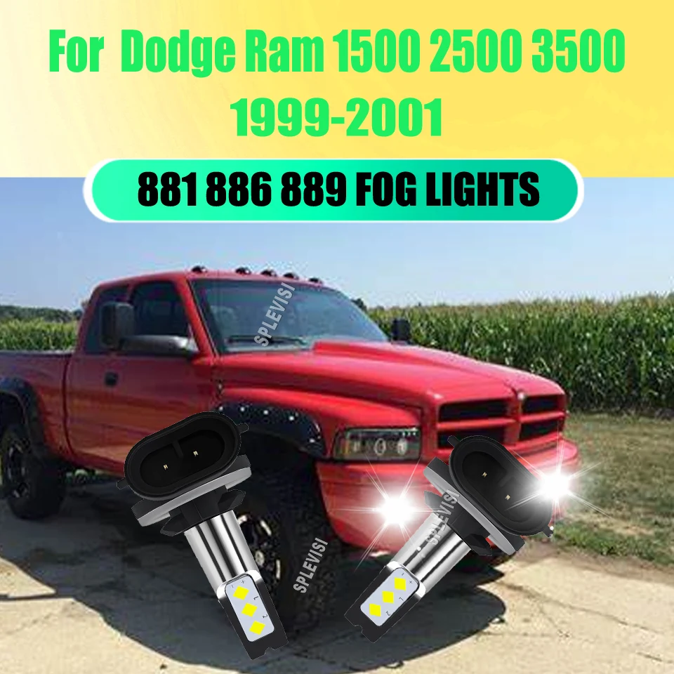 

881 LED Fog Light Bulbs,250% Brighther, 10 Year Lifespan, 100% Perfect Installation For Dodge Ram 1500 2500 3500 1999 2000 2001