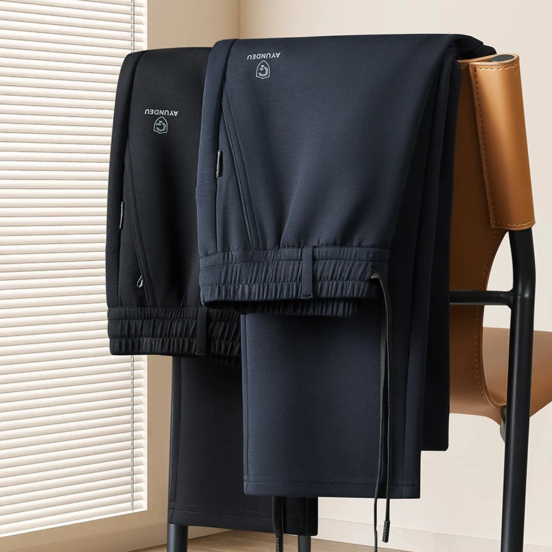 

Spring Autumn Men's Loose Straight Leg Casual Pants plus Size Extra Large Fat Man Elastic Waist Rope Sports Long Trousers