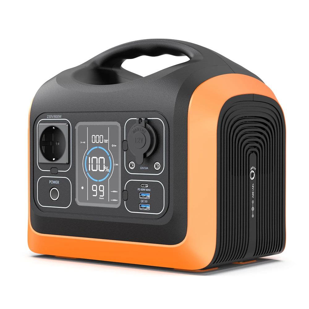 600W Portable Power Station, Solar Generator with 8 Output Ports for Home Outdoor Advanture RV/Van Camping Emergency