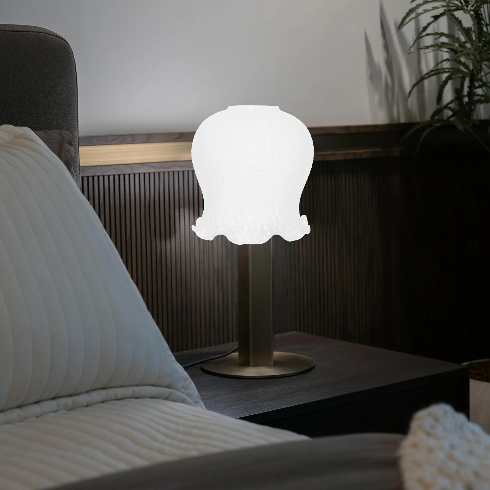 E27 ثلاث أوراق زهرة الزجاج عاكس الضوء قلادة ضوء المصباح غطاء استبدال لتركيبات السقف الجدار الشمعدان لينة نشر الضوء