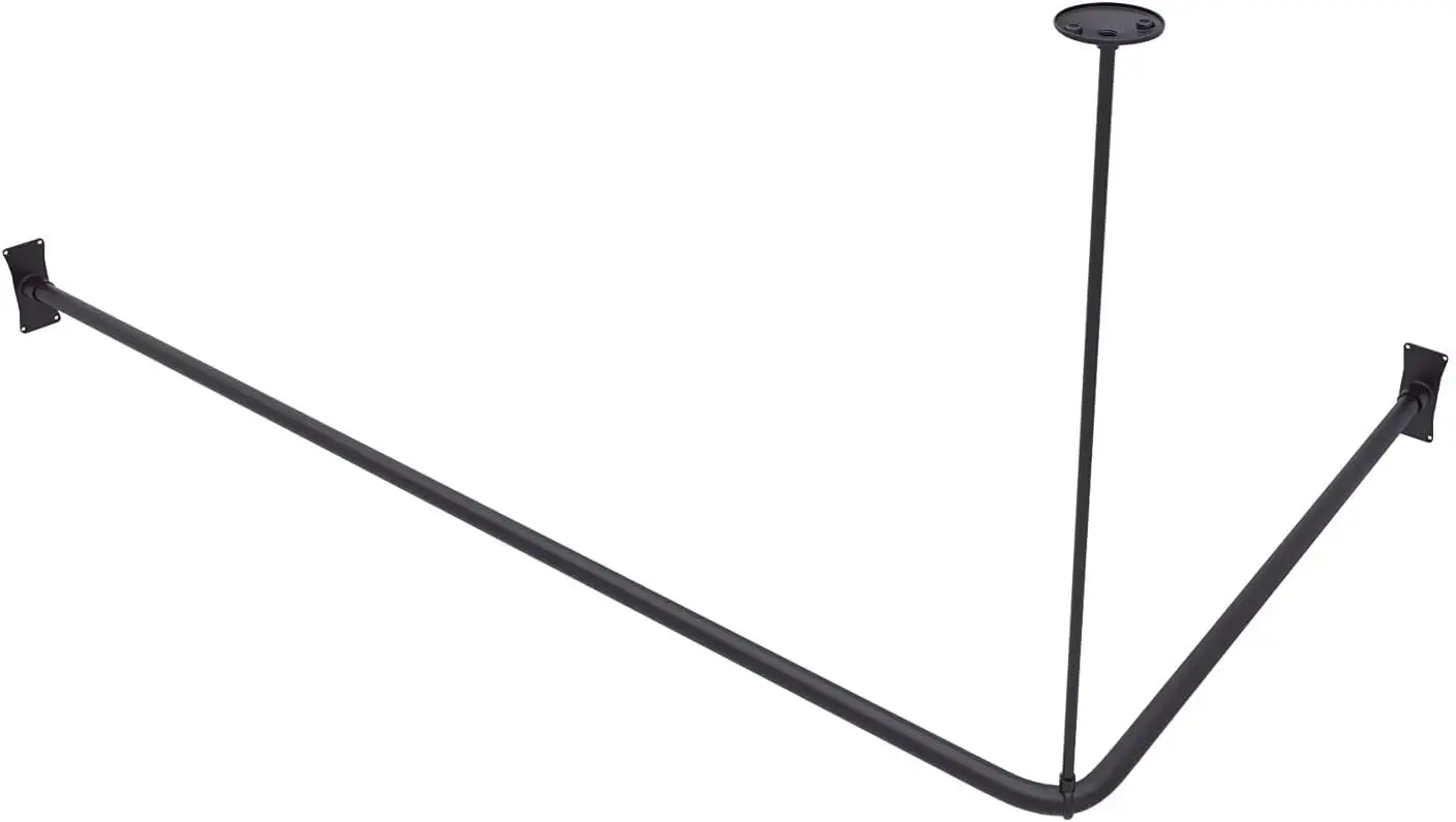 

Алюминиевый угловой карниз для душа 60 x 30 дюймов с потолочной опорой, бронзовая отделка, натертая маслом