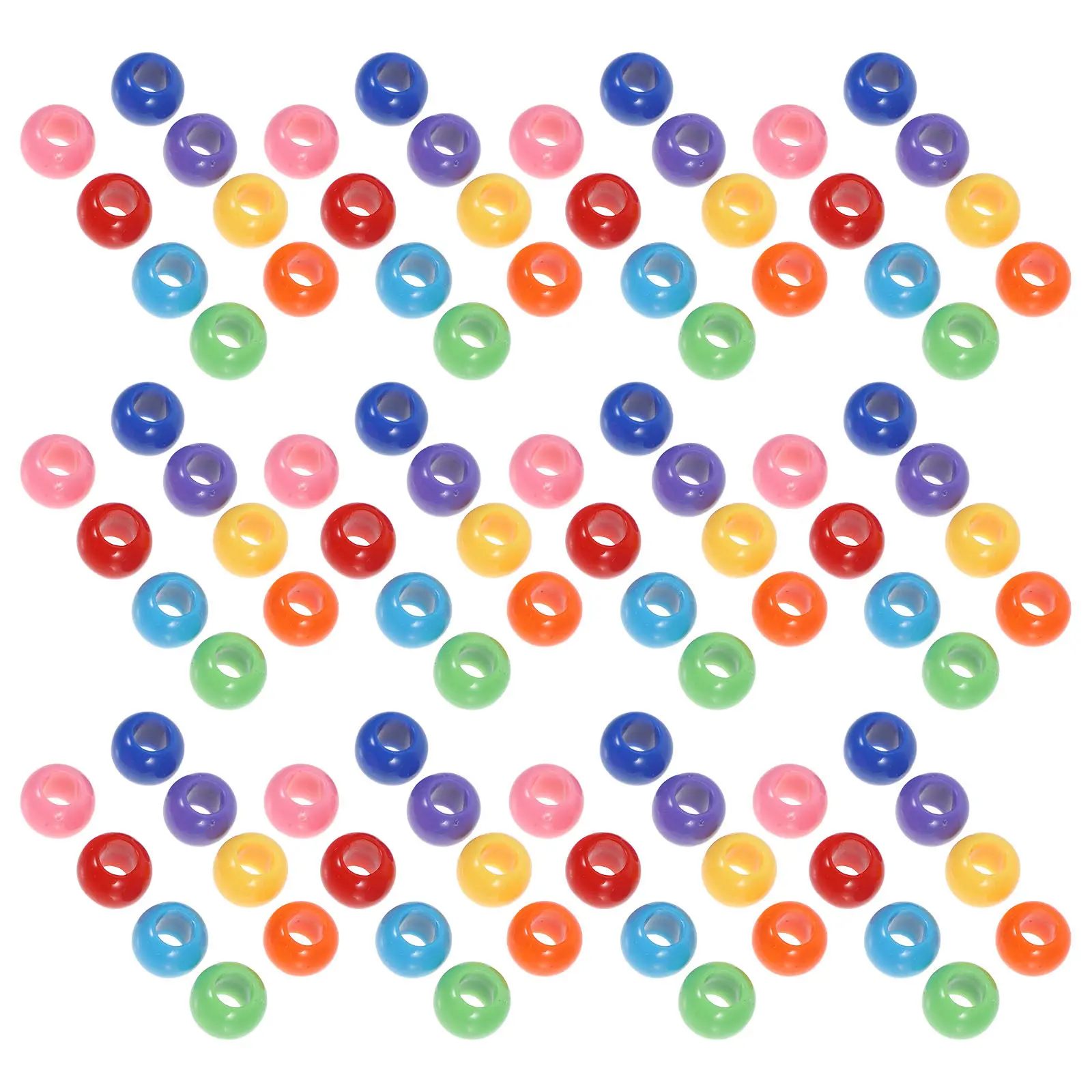 300Pcs Acrylic Beads Large Hole for DIY Bracelet Necklace Jewelry Making Keychains Earrings Pendants Shape Beads for Bracelets