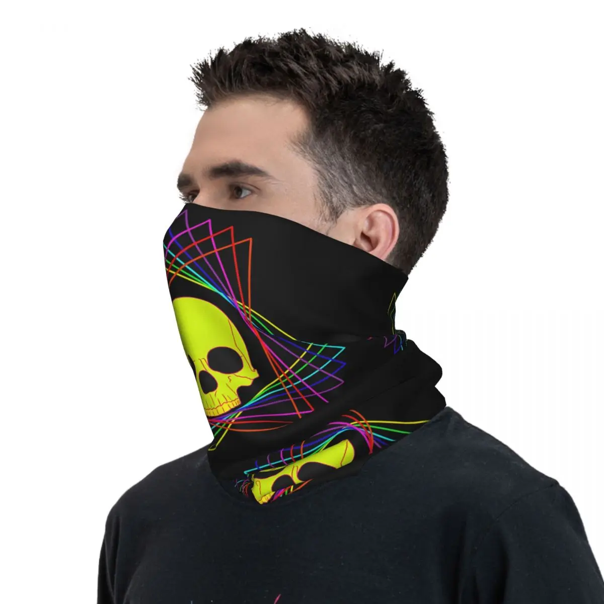 Neon Vanitas Scarf Neckerchief Neck Face Mask Polyester