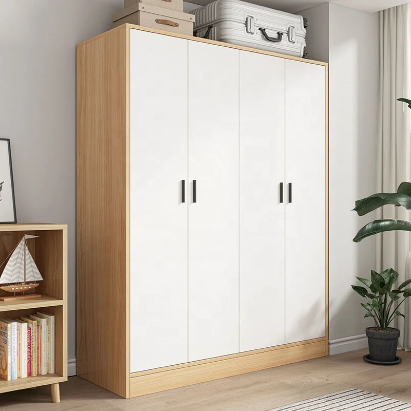 Small Wardrobe Household Bedroom Wooden Cabinet Simple Assembly Wardrobe Strong Durable Rental Room