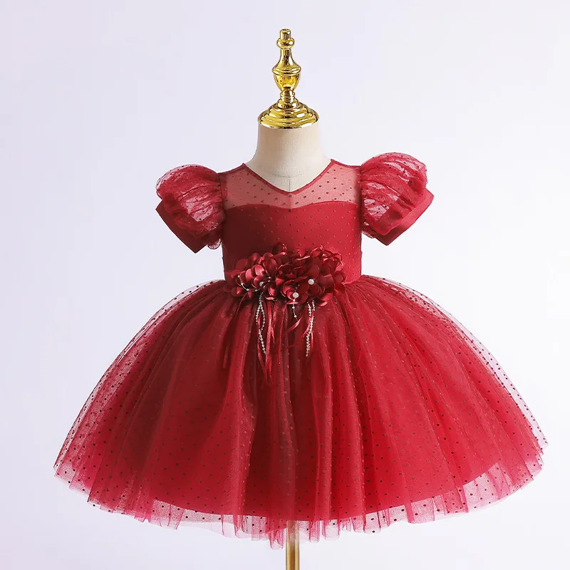 Vestidos de noche para niños y niñas de 2 a 8 años, vestido de baile esponjoso de lujo para fiesta de cumpleaños, boda, graduación, Formal, 2024