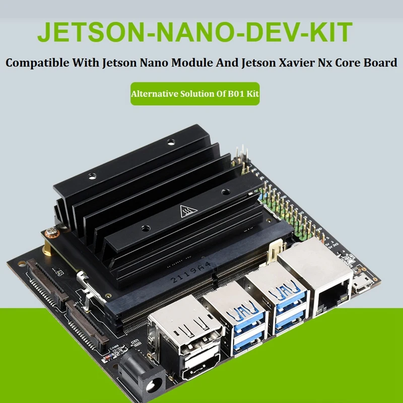 HOT-For Jetson Nano 4GB Developer Kit AI Artificial Intelligence Development Board+Acrylic Case+Ethernet Cable US Plug