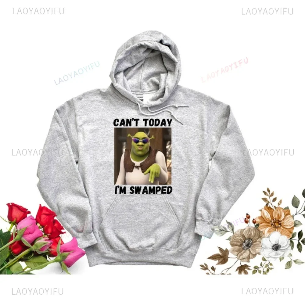 Can't Today I'm Swamped Shirt Shrek and Fiona Shirt Funny Shrek Hoodie Fiona Princess Merch Unisex Hooded Sweatshirt