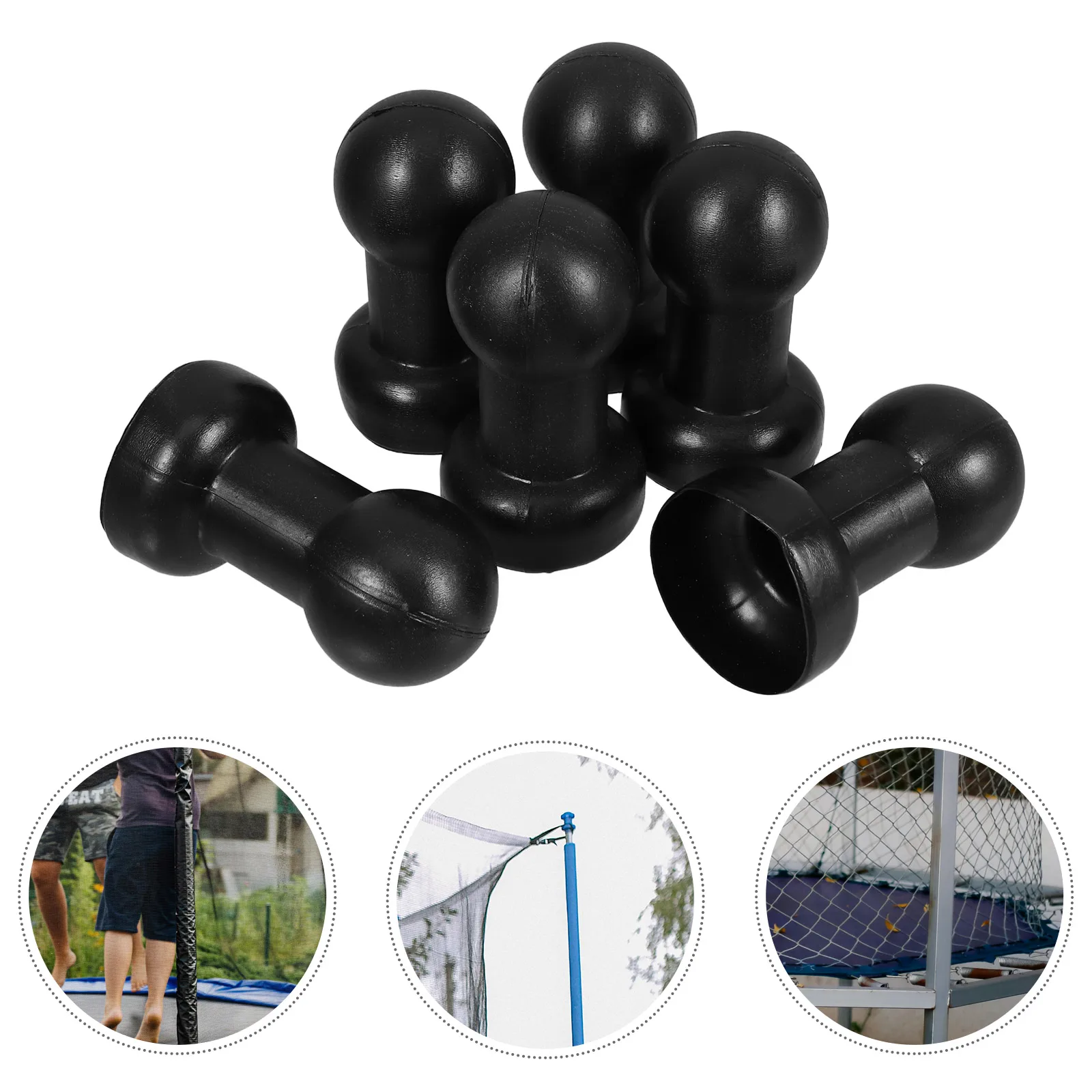 6 pezzi Tappo per palo per recinzione trampolino per gancio a rete Tubo per trampolino Tappo terminale in plastica Punte per palo trampolino Accessori per trampolini