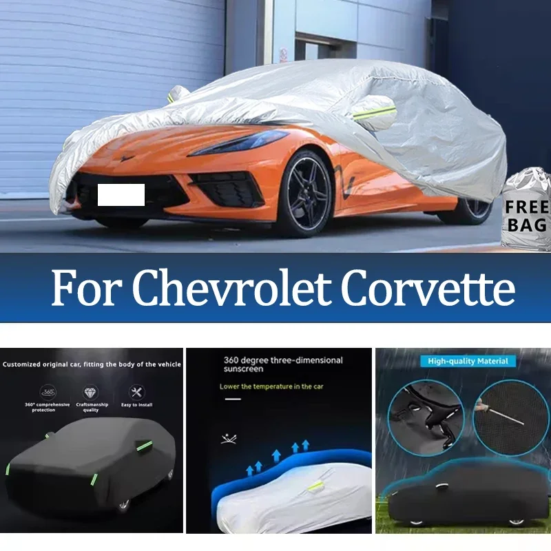

For Chevrolet Corvette Car Cover Outdoor Protection Covers Snow Sunshade Waterproof Dustproof Exterior UV Car Accessories