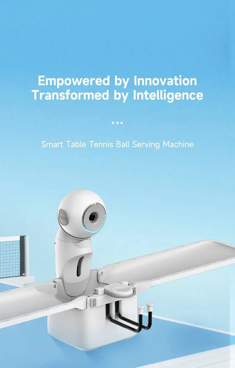 JMZ Table Tennis Robot Automatic Ball Serving Machine for Beginners and Professionals Portable Smart Trainer with Adjustable