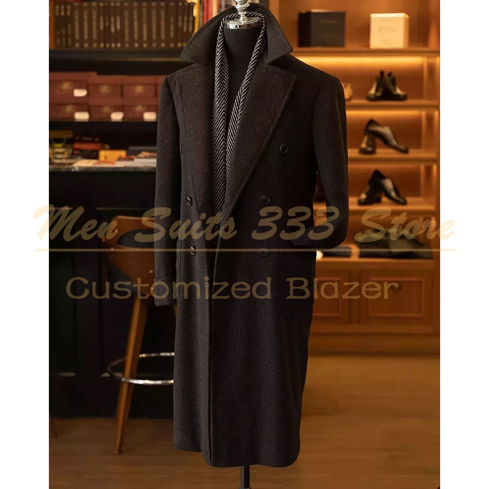 

KSDN Luxury Customzied Men's Blazer 1 Piece Jacket Casual Brown Long Blazer Fashion Double Breasted High Quality Male Clothing