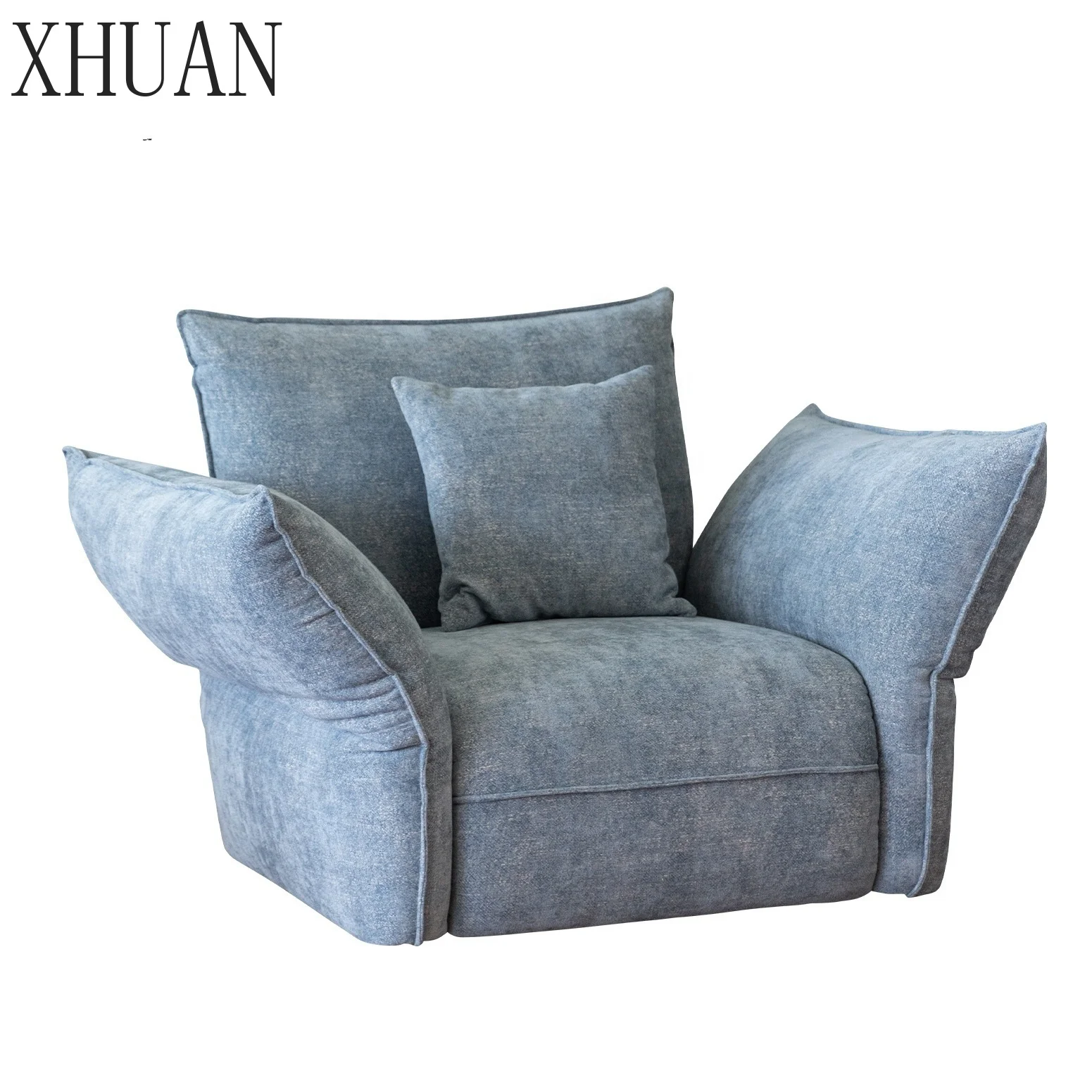 #Modern Oversized Chenille Fabric Lazy Sofa Single Seat Cloud Lounge Chair With Pillows for Living Room Apartment Home Furniture