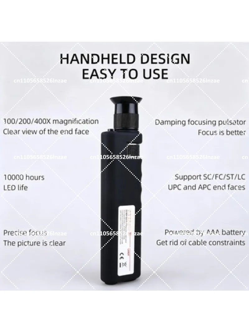 Handheld Fiber Optic Microscope 200X Magnification with CL Light, D80 and SMA905 Adapters