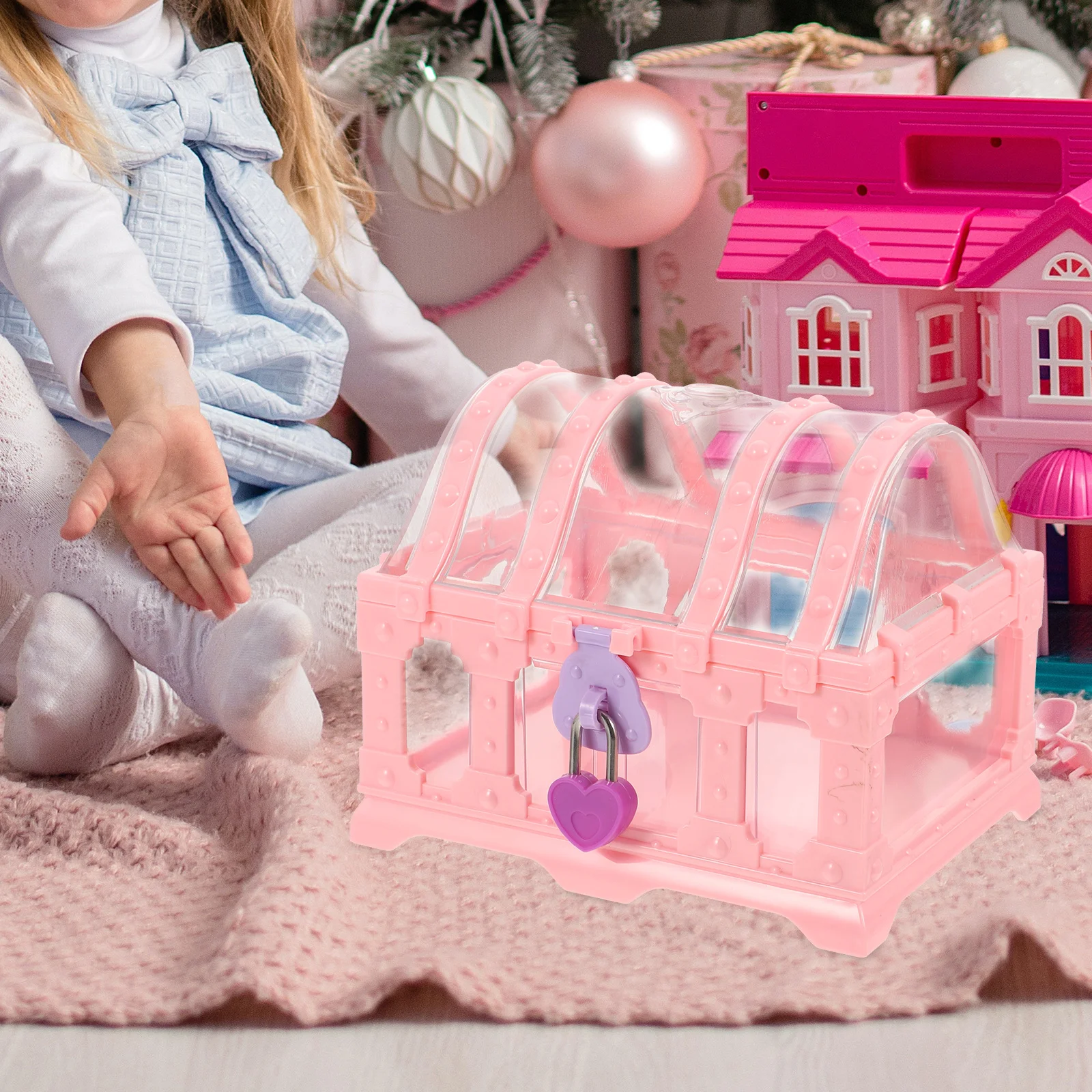 

Treasure Chest Box Small Plastic Vintage Style Locking Storage for Children's Party Favors and Classroom Rewards