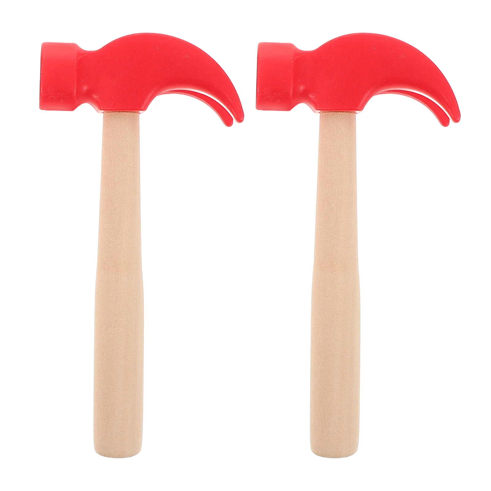 

2 Pcs Hammer Toddler Toys Simulated Small Wooden Kids Pretend Simulation Tool Red Child