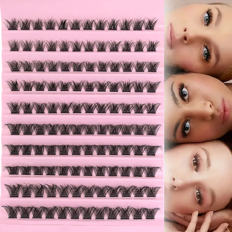 DIY wimperverlengingsset Individuele wimpercluster Mix wimperclusters met wimperbinding en afdichting en wimperaccessoires