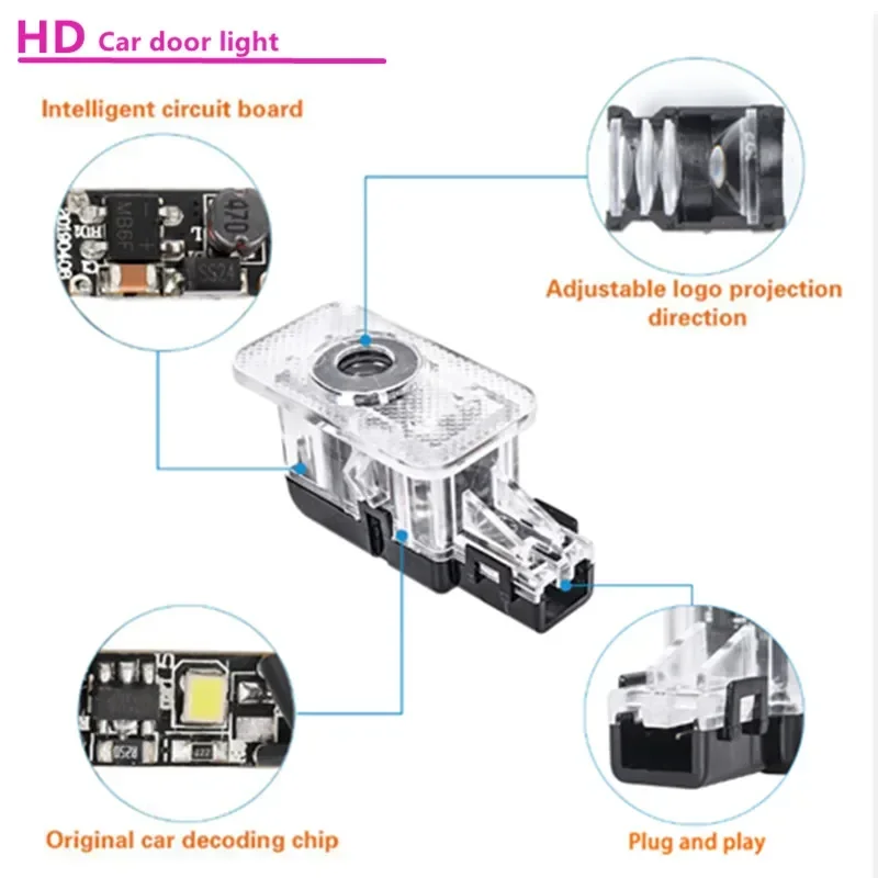 Светодиодный светильник с логотипом двери автомобиля HD Лазерная лампа для проектора приветствия для Volvo S60 S90 S80L S60L V40 XC60 XC90 Автомобильный призрачный теневой ночник