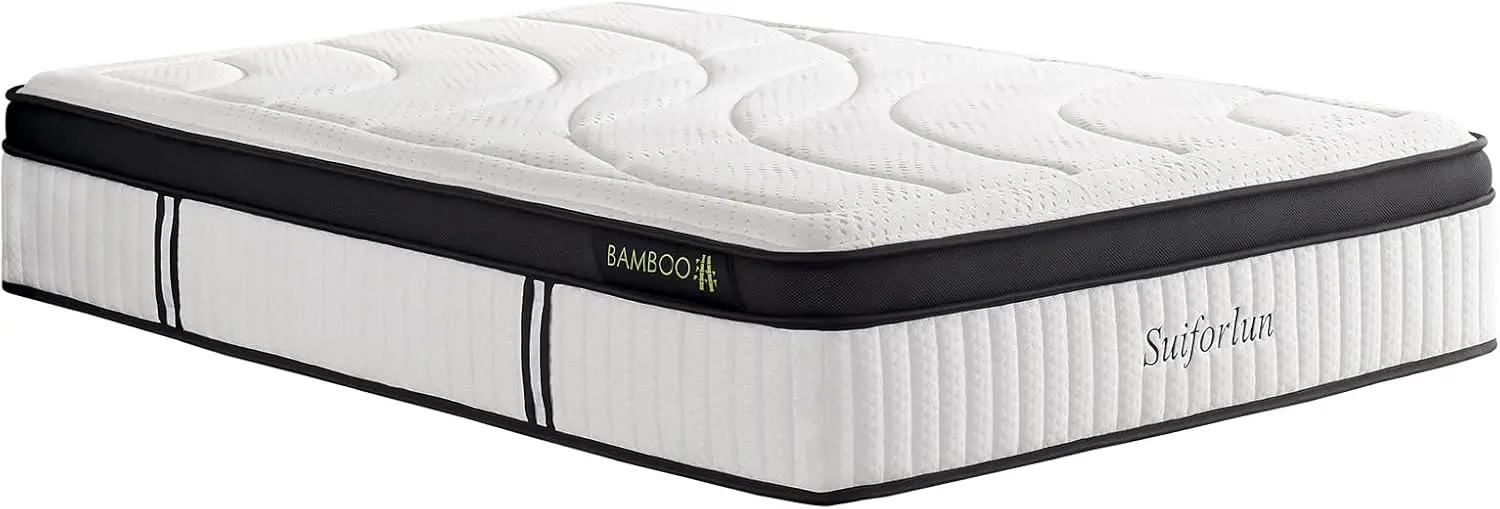 

Queen Mattress 14 Inch Top Gel Memory Foam and Pocket Innerspring Hybrid Mattress Queen with 7 Premium Layers Targeted