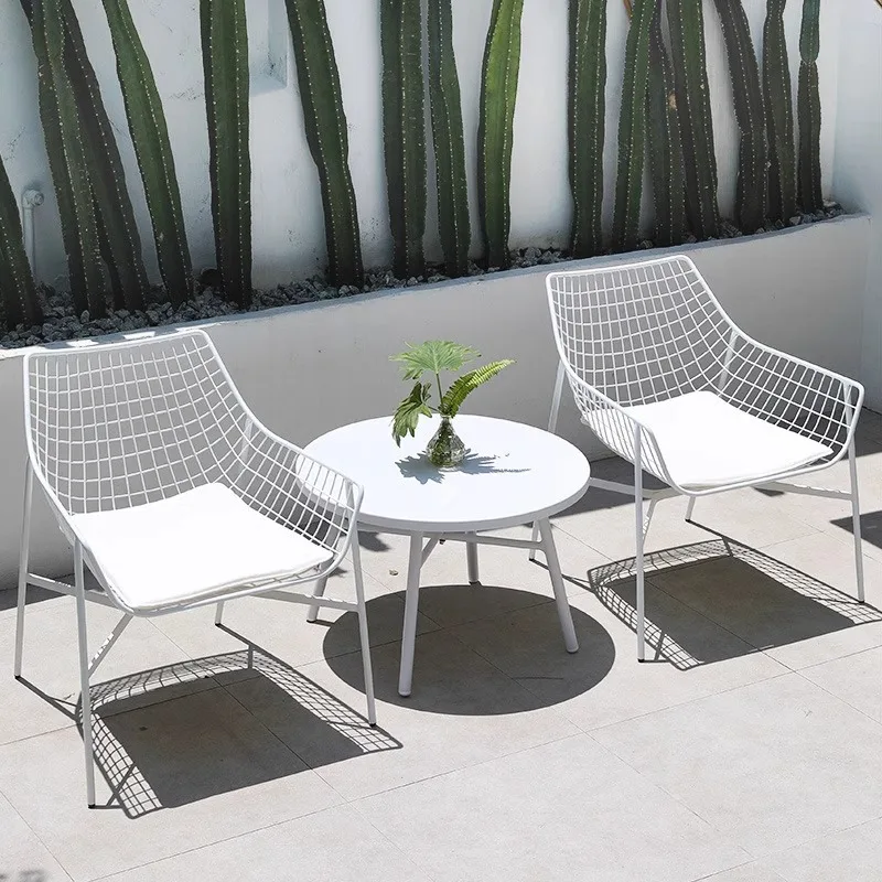 Balcony Outdoor Metal Table and Chair Kit Courtyard Garden Sales Department Rainproof Cafe Leisure Waterproof Table