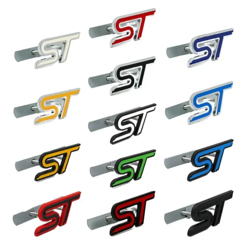 3D Metal ST Front Grille Emblem Badge Car Rear Trunk Fender Sticker For Ford Focus Mondeo Fiesta Edge Escort MK2 MK3 MK4 MK5 MK7 view 3