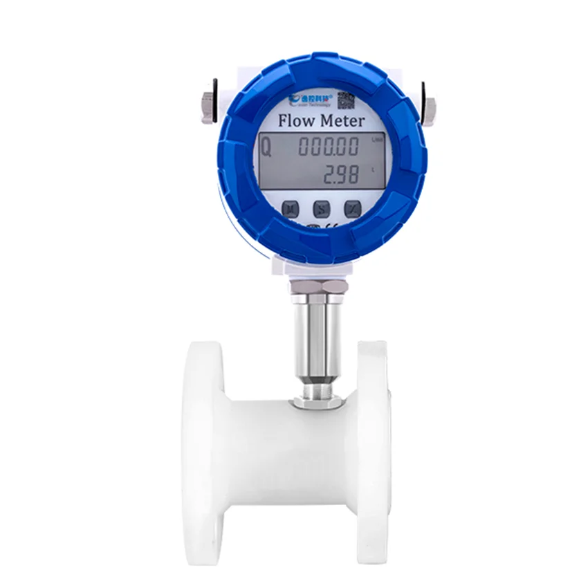 Anti-corrosion PE Material Flow Meter Pulse 4-20mA Signal Sulfuric Acid Flow Meter Sensor Acids Bases Corrode Liquids Flowmeter