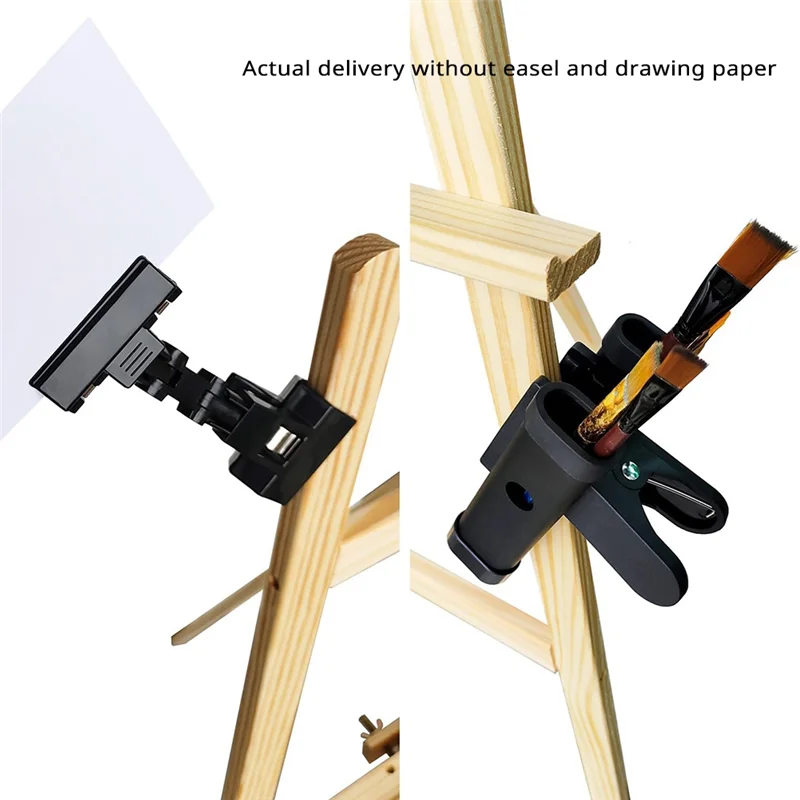 

ABKU-Easel Brush Clip, Easel Paintbrush Holder With A Rotatable Paper Copy Clip, Drum Stick Holder , Adjustable File Holder