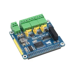 SMEIIER Isolated RS485 CAN HAT (B) For Raspberry Pi, 2-Ch RS485 and 1-Ch CAN, Multi Protections