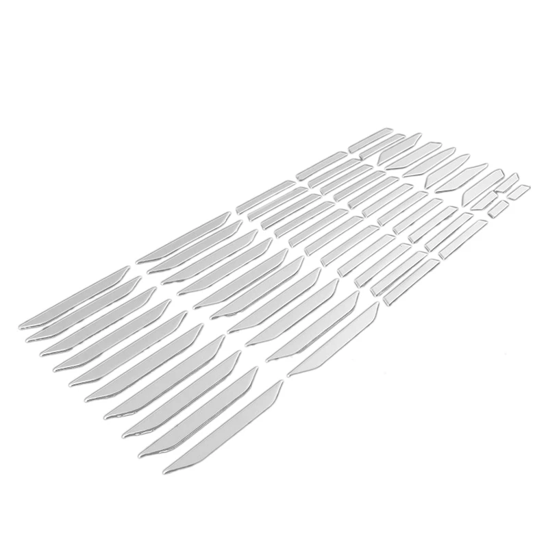 54PCS Stainless Steel 3D Front Grille Sticker Trim for 4 2019 2020 2021