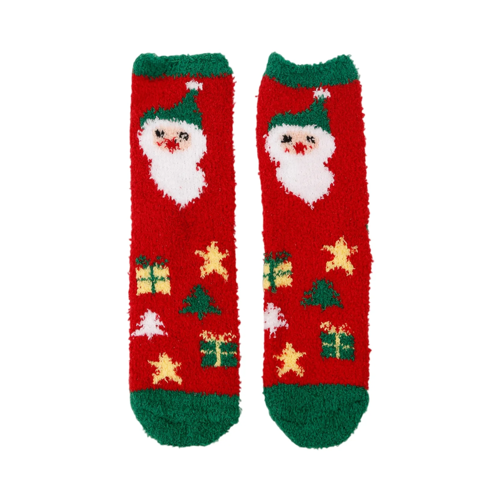 Senhoras meias de natal coral veludo meias dos desenhos animados elk meio veludo meias sono chão inverno mais quente engraçado bonito dos desenhos animados