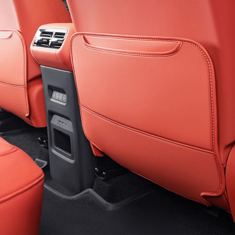 2 Pcs Seat Back Anti Kick Pad For BYD TANG L Sealion 8 EV/DM 2025 2026 Original Color Leather Protective Pad Car Accessories