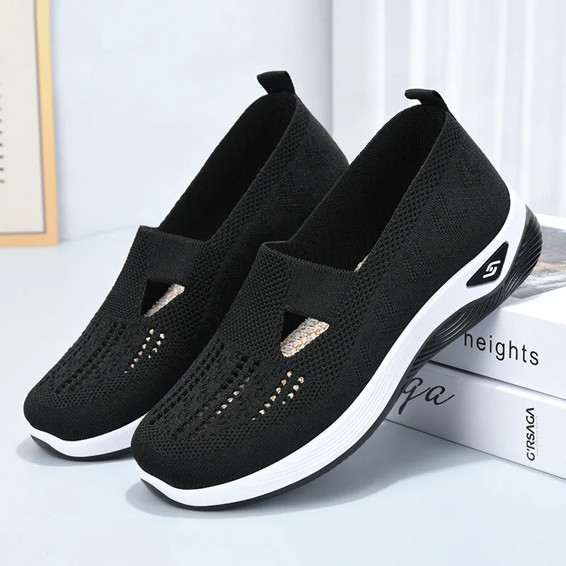 Women's shoes, breathable and comfortable, single shoes, shoes for middle-aged and elderly mothers, soft-soled casual mesh shoes