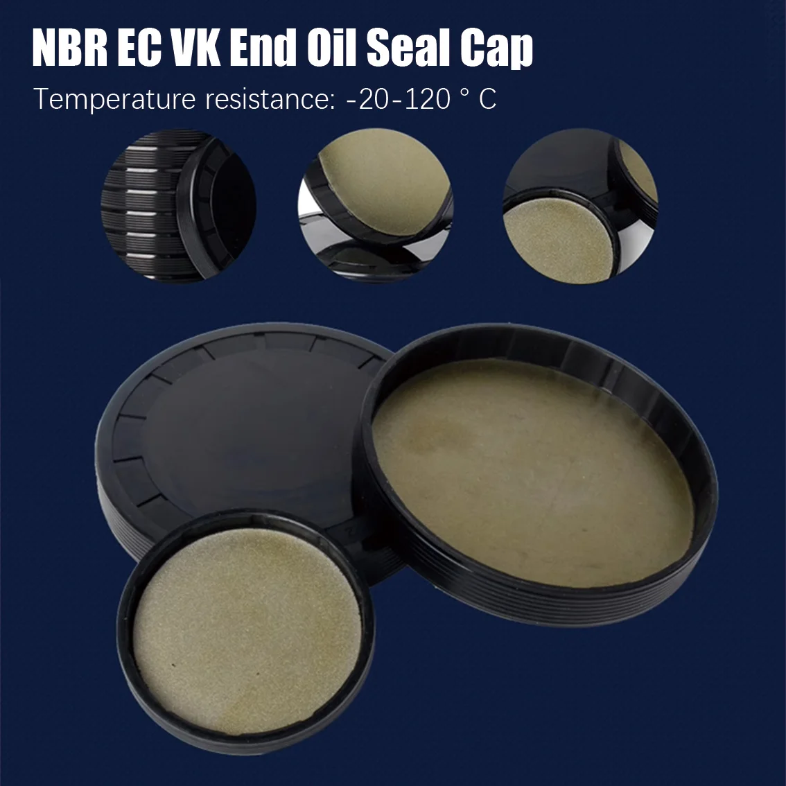 1Pcs Black NBR Nitrile End Cap Oil Seal VK Gland Reducer Shaft Head EC 70/72/75/80/85/90/100/110mm * 6/7/8/10/12mm Sealing Cover