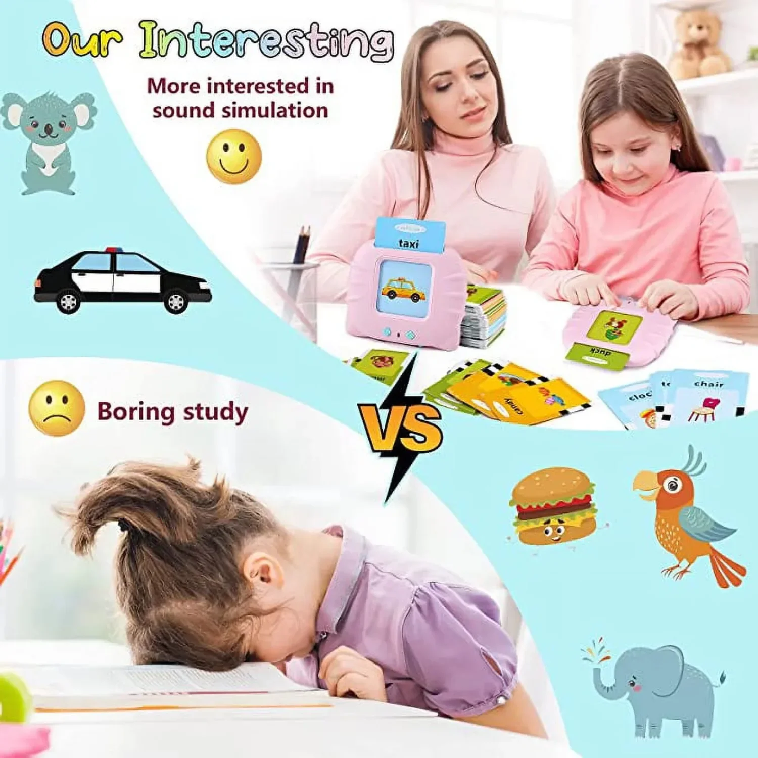 Talking Flash Cards Learning Toys for 1-6 Year Old Boys Girls Speech Therapy Toys Toys Preschool 224 Sight Words with Sound