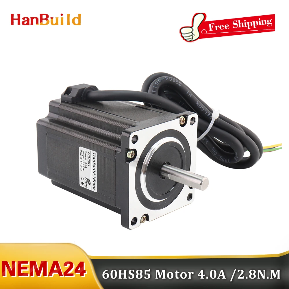 

1PCS 1.8 Degree Nema24 Stepper Motor 60HS85 2 Phase 2line 4 Leads 2.8N.M 4.0A CNC Laser 3D Printer 60 Step Motor