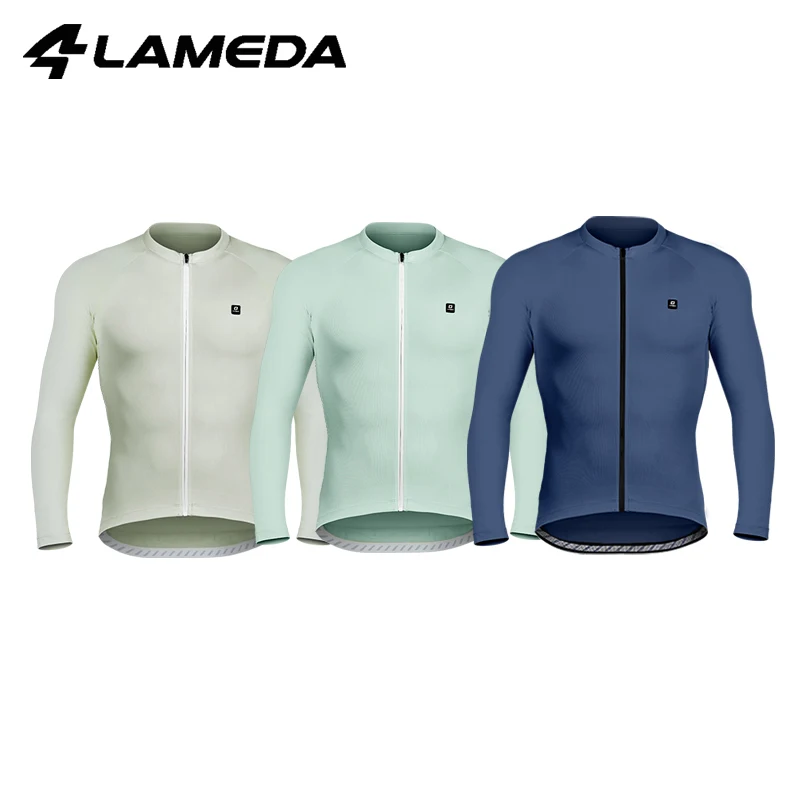 LAMEDA Summer Professional Cycling Jerseys Men's Long Sleeve Outdoor Slim Cycling Jerseys Road Bike Full Zip Cycling Jerseys