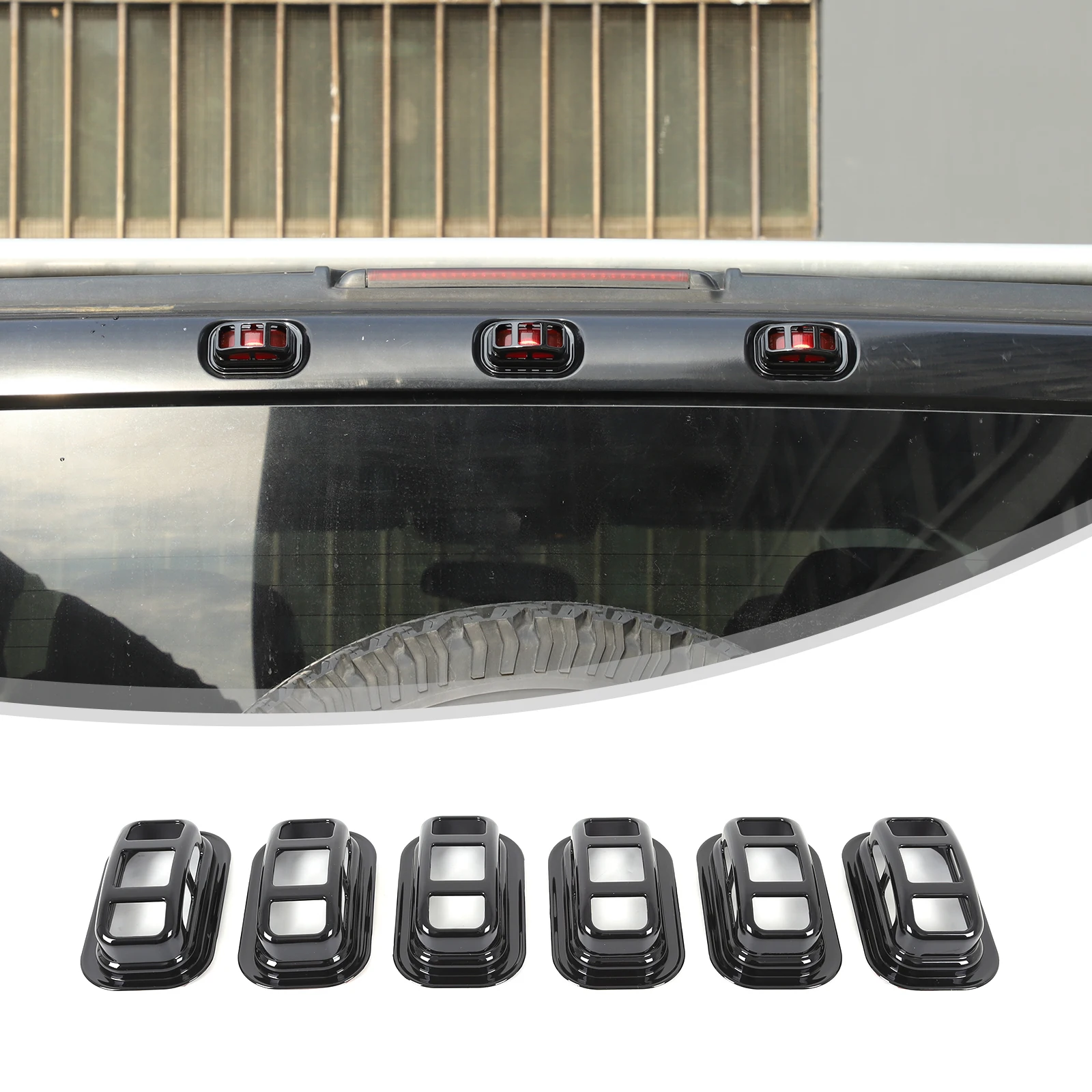 

For Hummer H2 2003-2009 ABS Glossy Black car front and rear roof light protective mesh cover Car exterior protection accessories