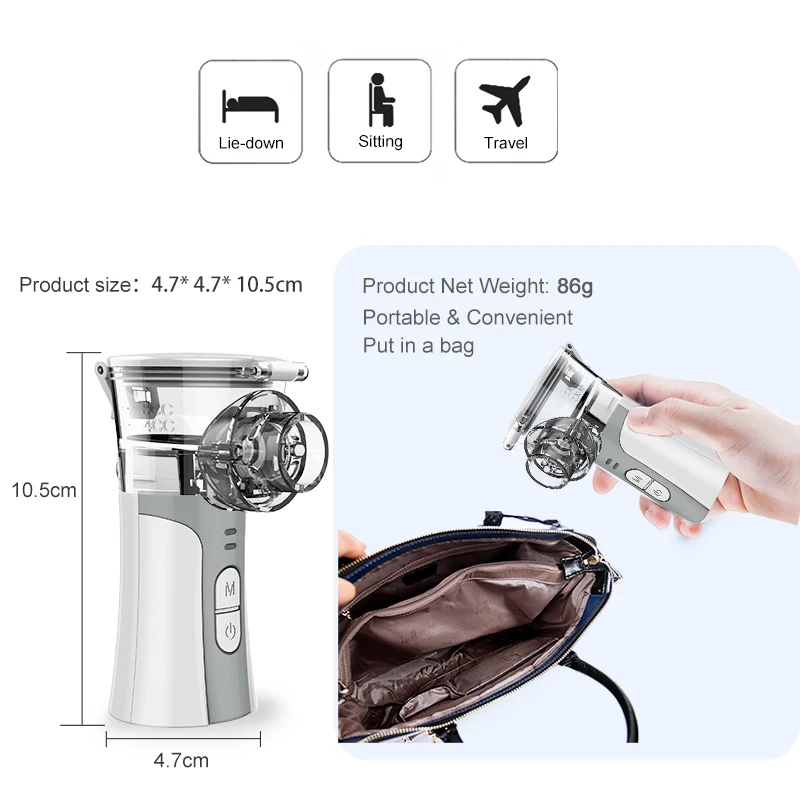 Kids Adult Inhaler Nebulizer Aerosol Machine Nebulizador Asthma Inhalation Medical Equipment Mini Handheld Mesh Nebulizator