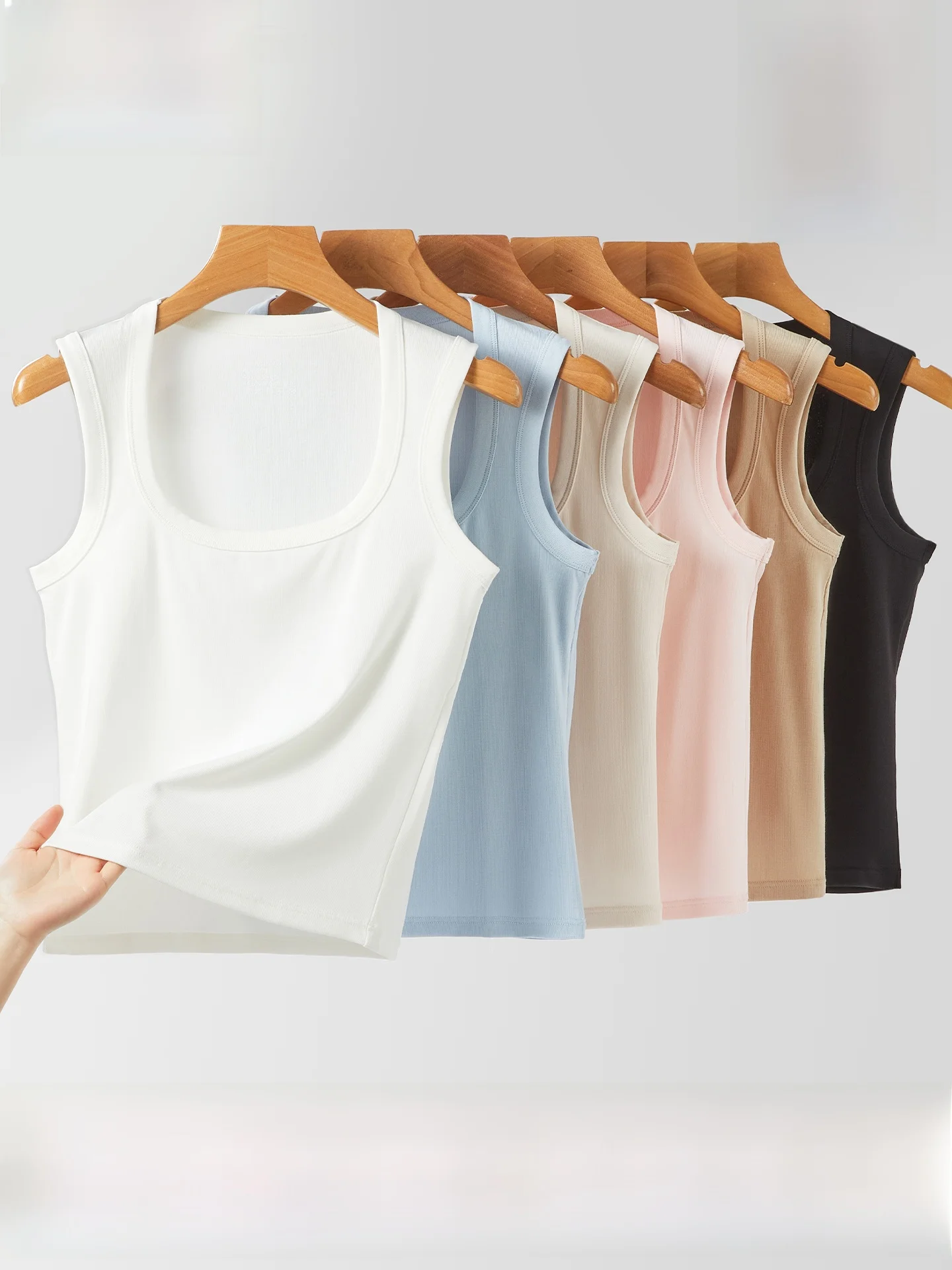 TUCANO Colete Feminino de Verão em Algodão Modal com Alças, Fino, Sem Mangas, Roupa Íntima, Top com Bojo e Controle, Adequado para Tamanhos Grandes