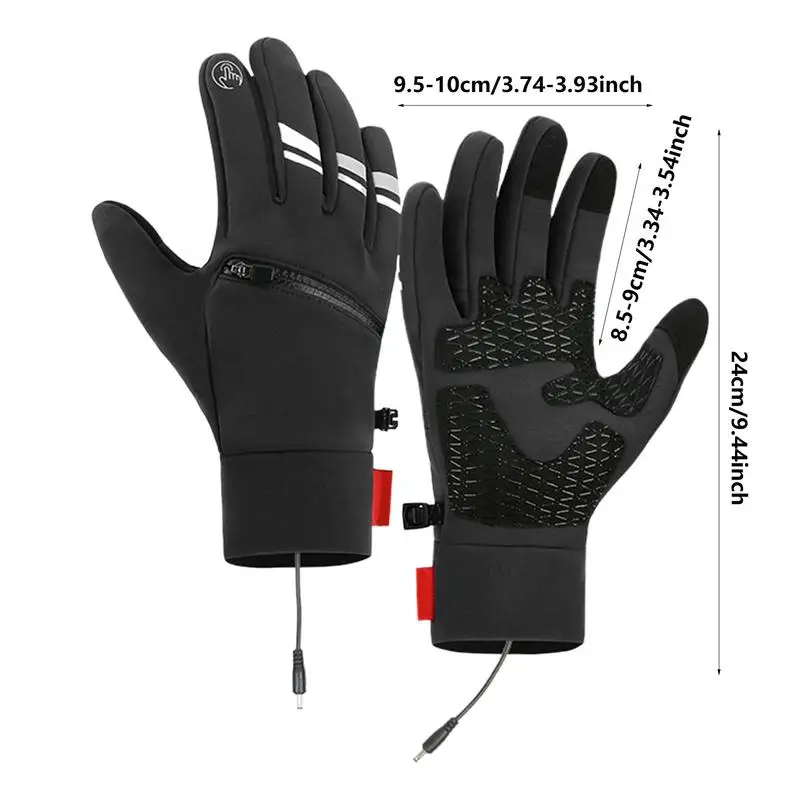 Heated Gloves Winter Hand Warmer USB Gloves Cold Weather Touchscreen Gloves Waterproof Heated Snowboard Gloves For Outdoor