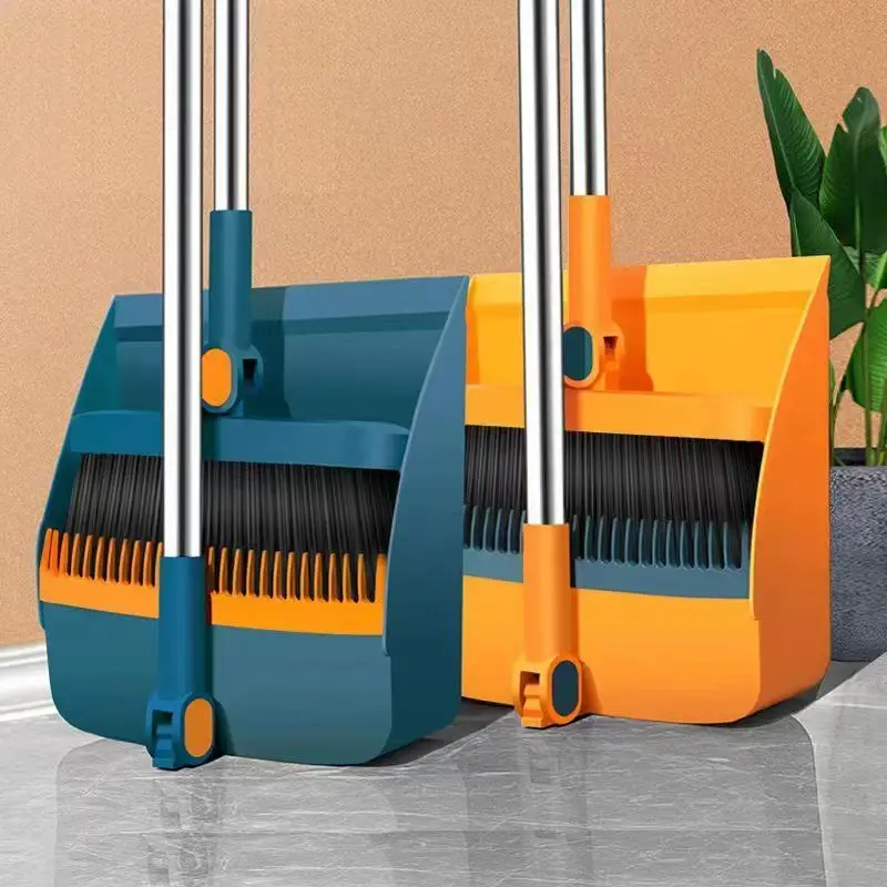 

1 Set Dustpan and Long Handle Rotatable Broom Set - Efficient Floor Cleaning Tool with Comb Tooth for Hard Floors - Perfect for