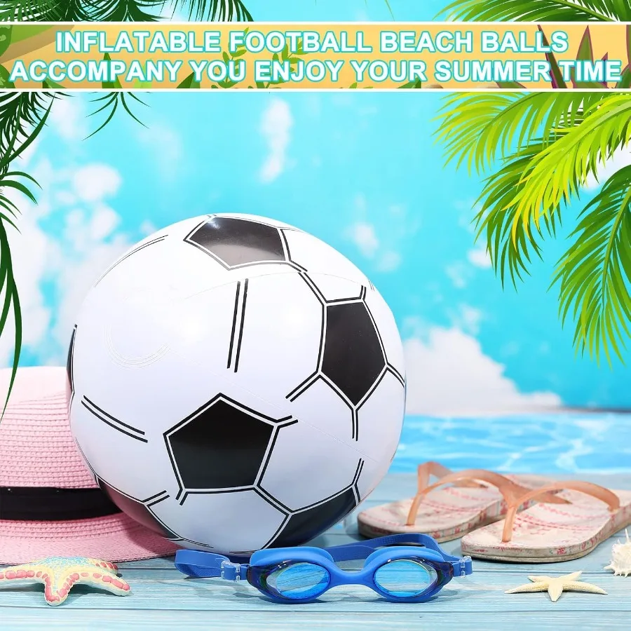 24 piezas 24 pulgadas pelotas de playa de fútbol pelotas de playa inflables a granel deportes temáticos favores de fiesta flotador de piscina juguete para fiesta de cumpleaños D